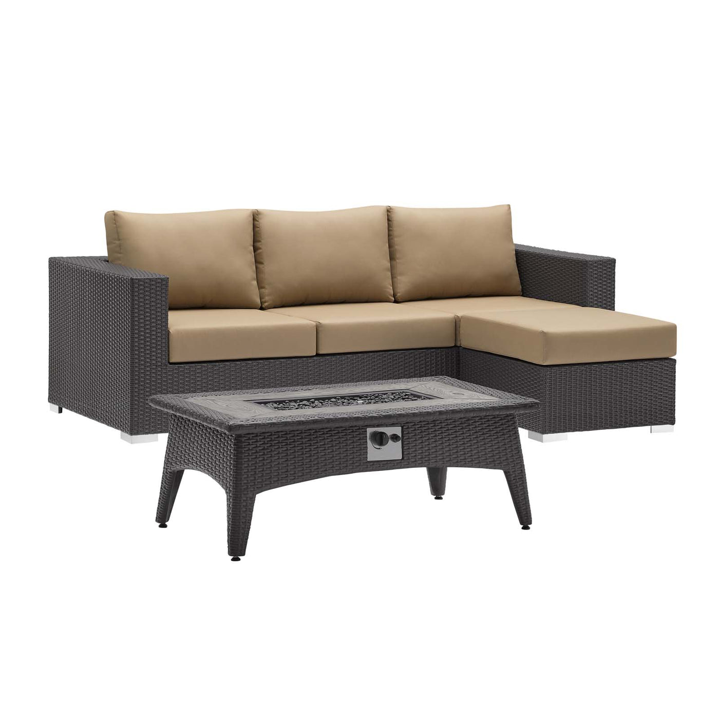 Convene 3 Piece Set Outdoor Patio with Fire Pit
