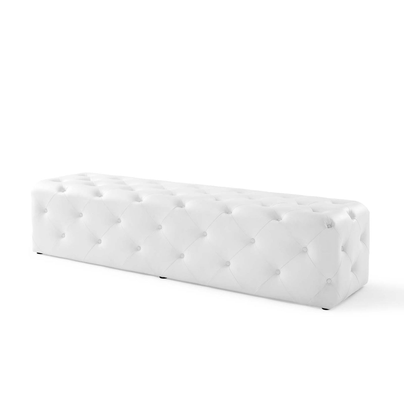 Amour 72" Tufted Button Entryway Faux Leather Bench