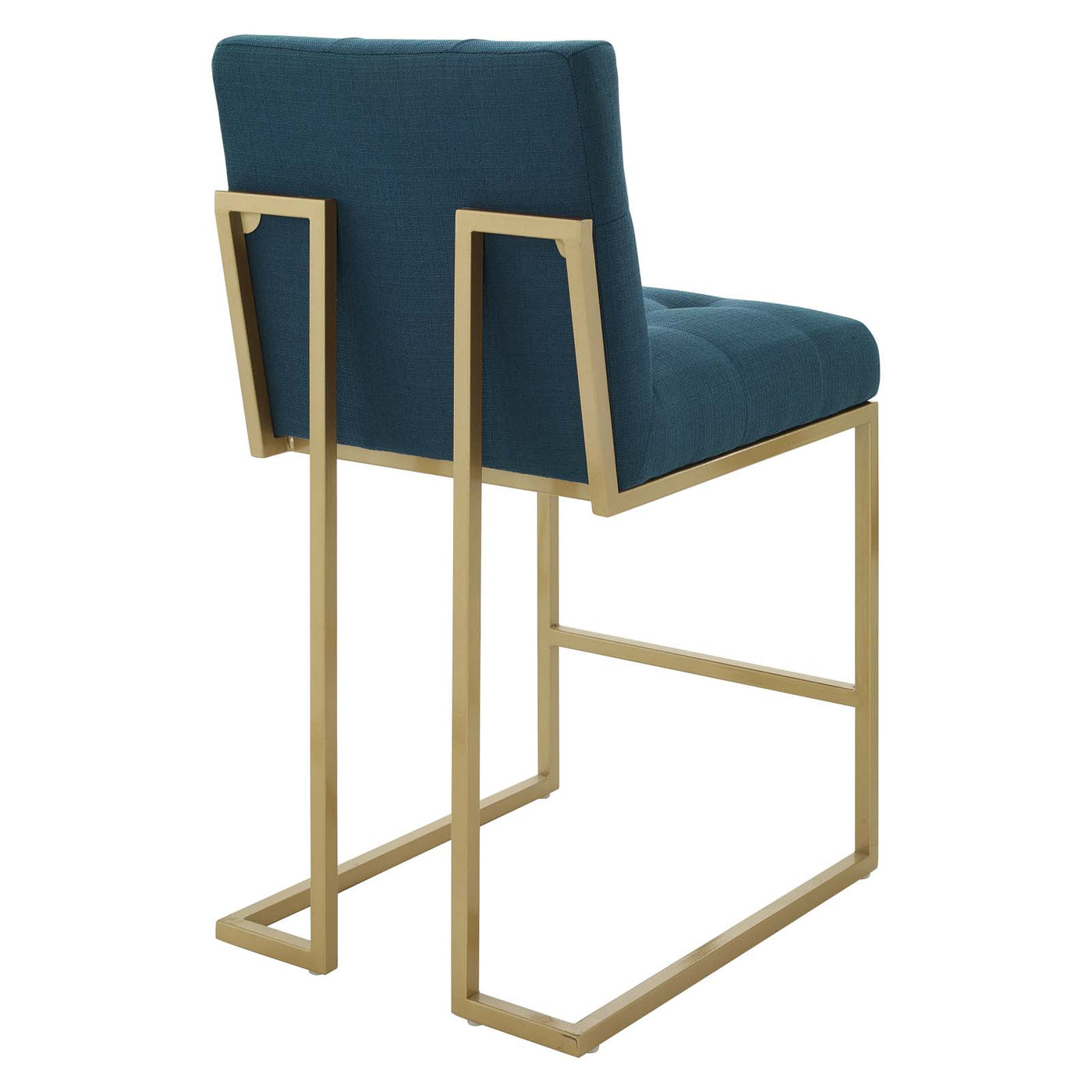 Privy Gold Stainless Steel Upholstered Fabric Counter Stool