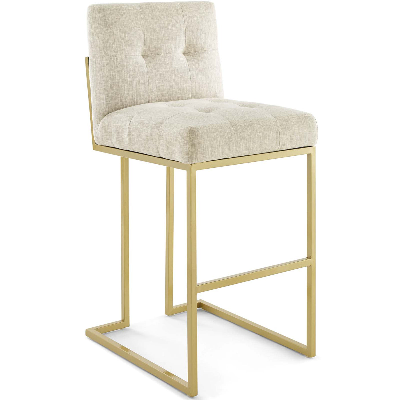 Privy Gold Stainless Steel Upholstered Fabric Bar Stool