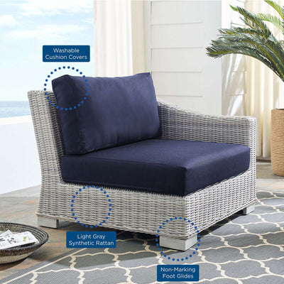 Conway Sunbrella® Outdoor Patio Wicker Rattan Right-Arm Chair