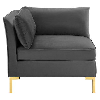 Ardent Performance Velvet Sectional Sofa Corner Chair