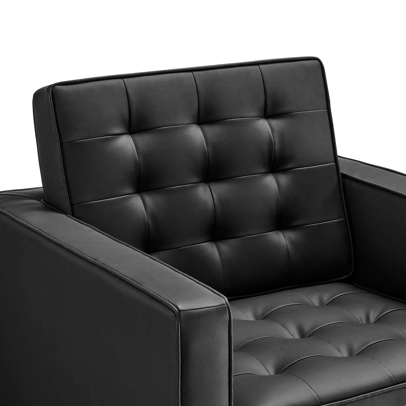 Loft Tufted Vegan Leather Armchairs - Set of 2