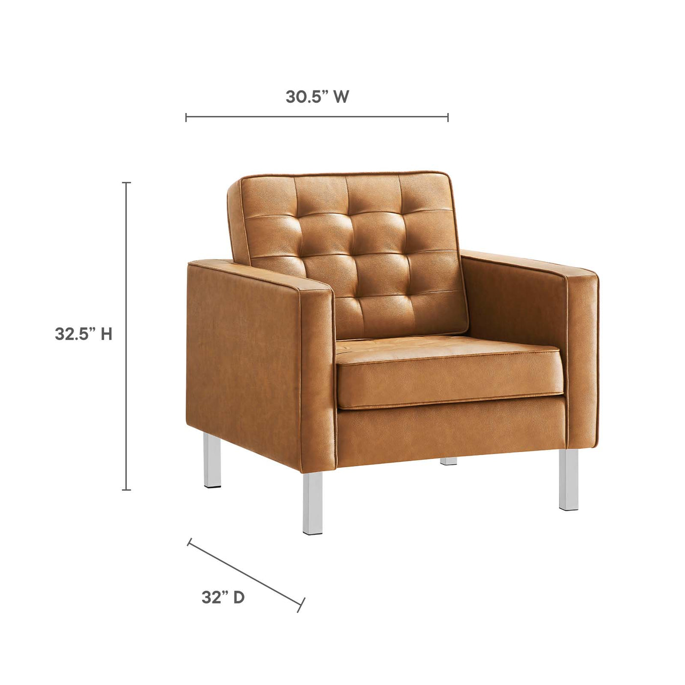 Loft Tufted Vegan Leather Armchairs - Set of 2