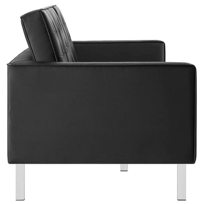 Loft Tufted Vegan Leather 3-Piece Furniture Set