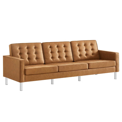 Loft Tufted Vegan Leather 3-Piece Furniture Set