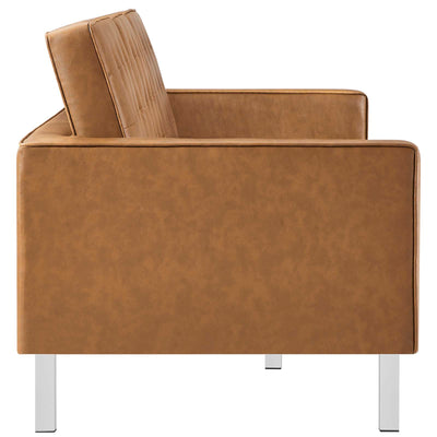 Loft Tufted Vegan Leather 2-Piece Furniture Set