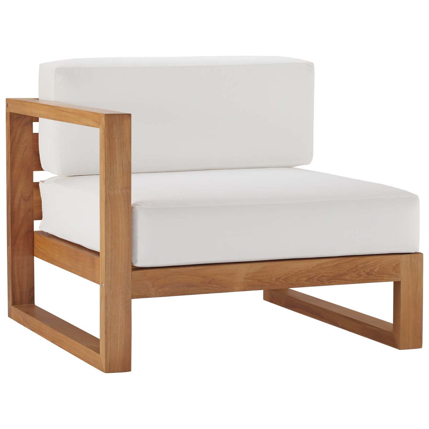 Upland Outdoor Patio Teak Wood 3-Piece Sectional Sofa Set