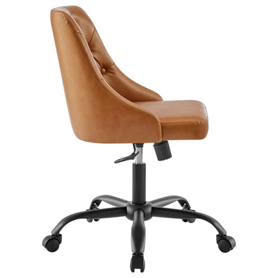 Distinct Tufted Swivel Vegan Leather Office Chair