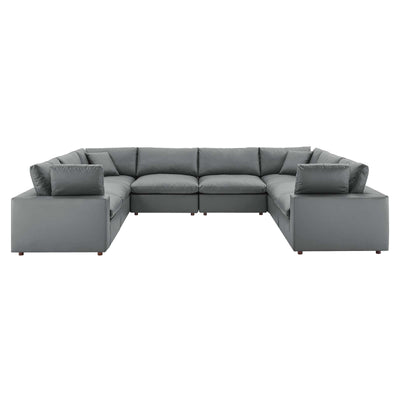 Commix Down Filled Overstuffed Vegan Leather 8-Piece Sectional Sofa