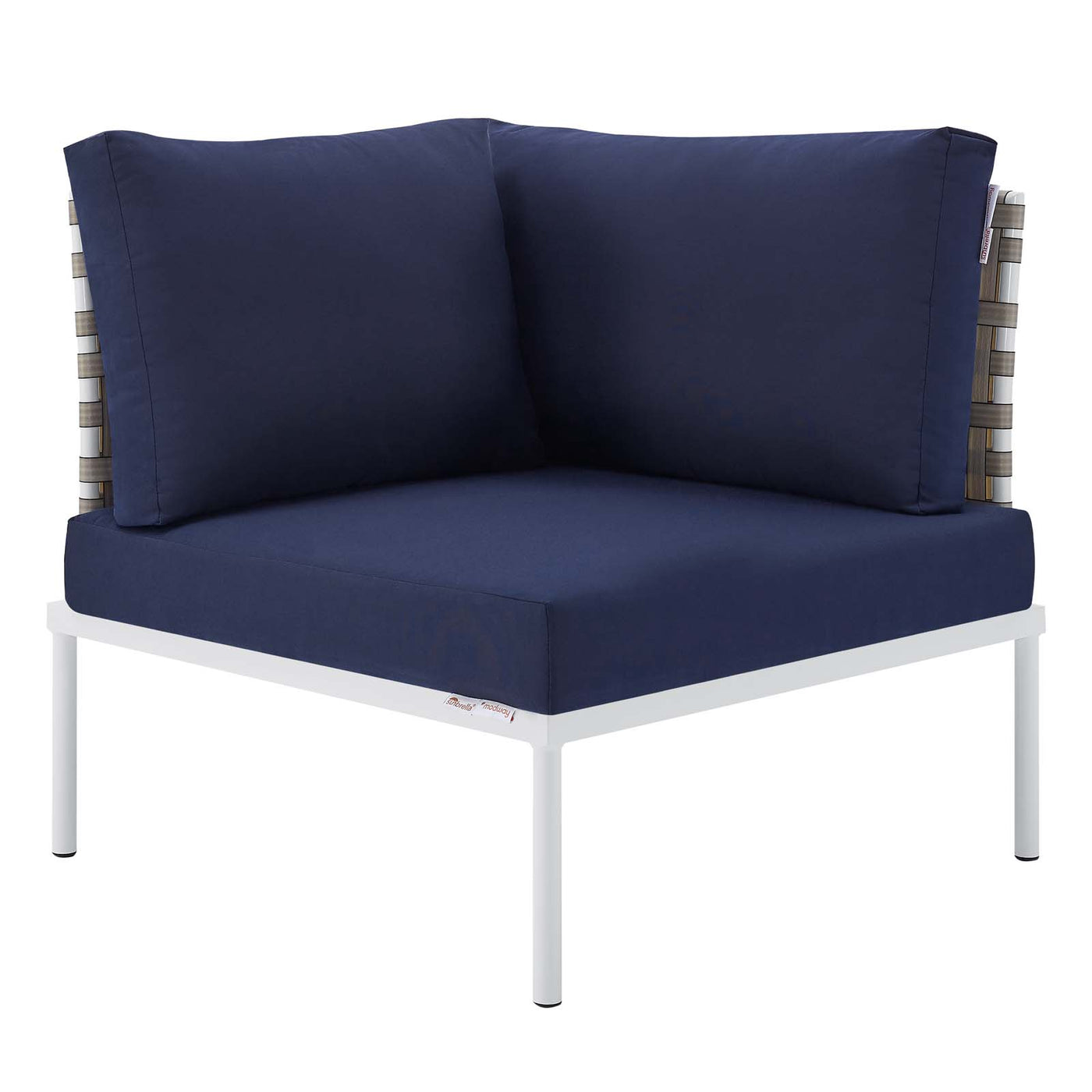 Harmony 6-Piece  Sunbrella® Basket Weave Outdoor Patio Aluminum Sectional Sofa Set