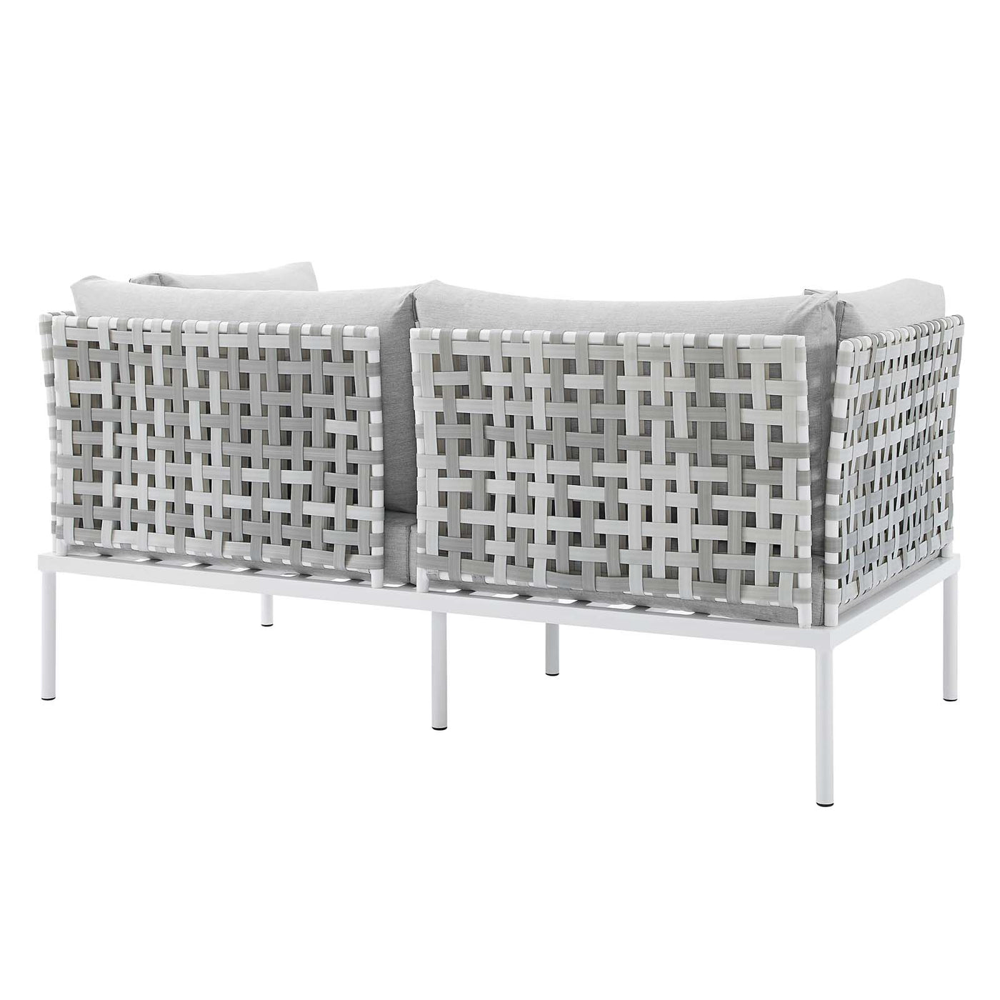 Harmony 8-Piece  Sunbrella® Basket Weave Outdoor Patio Aluminum Seating Set