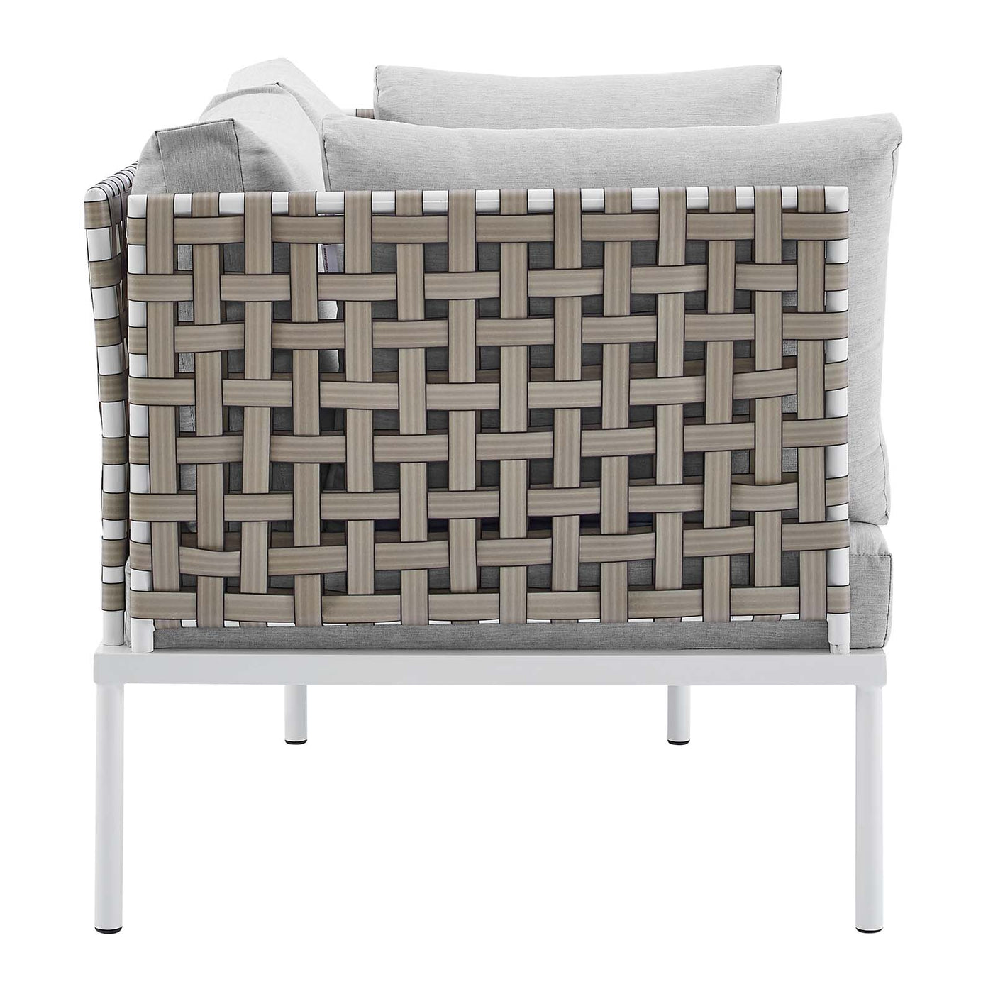 Harmony Sunbrella® Basket Weave Outdoor Patio Aluminum Loveseat
