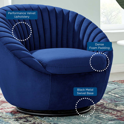 Whirr Tufted Performance Velvet Swivel Chair