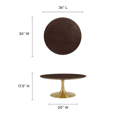 Lippa 36" Round Wood Grain Coffee Table