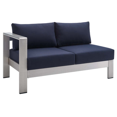 Shore Sunbrella® Fabric Outdoor Patio Aluminum 7 Piece Sectional Sofa Set
