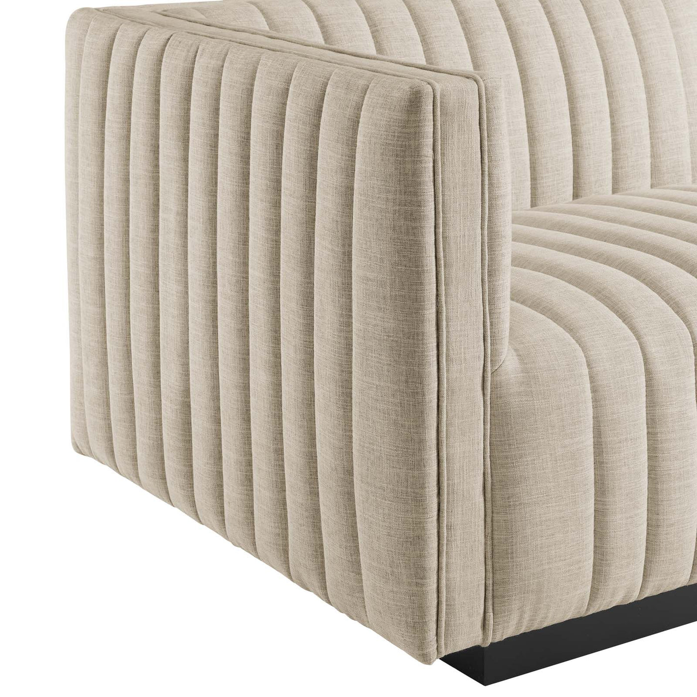 Conjure Channel Tufted Upholstered Fabric Left-Arm Chair