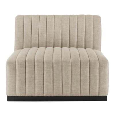 Conjure Channel Tufted Upholstered Fabric Armless Chair