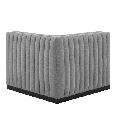Conjure Channel Tufted Upholstered Fabric Left Corner Chair