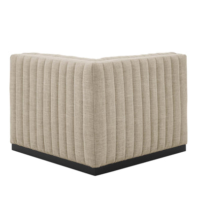 Conjure Channel Tufted Upholstered Fabric Right Corner Chair