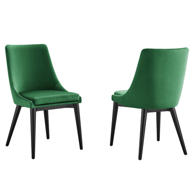 Viscount Accent Performance Velvet Dining Chairs - Set of 2
