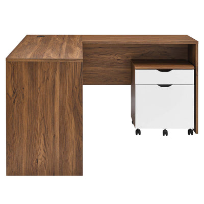 Envision Wood Desk and File Cabinet Set