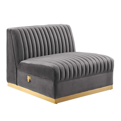 Sanguine Channel Tufted Performance Velvet 3-Seat Modular Sectional Sofa