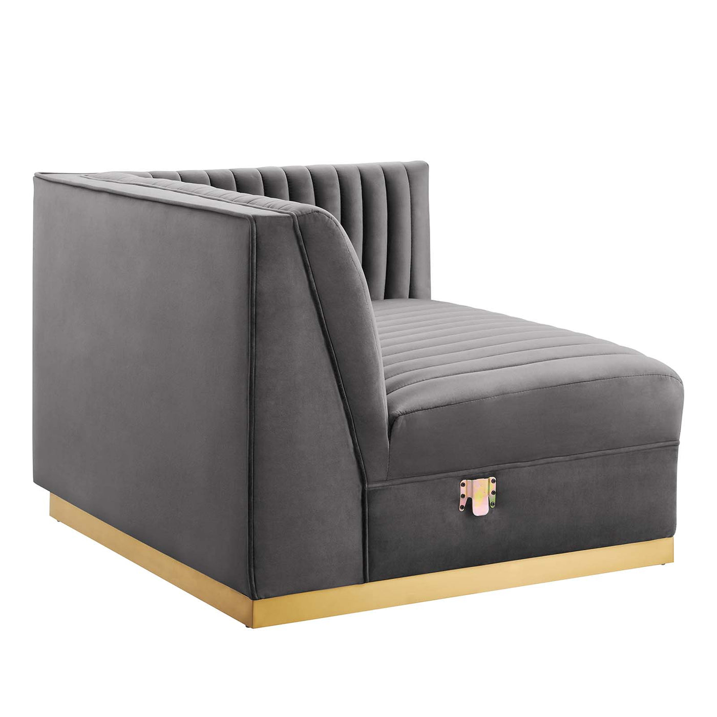 Sanguine Channel Tufted Performance Velvet 4-Seat Modular Sectional Sofa