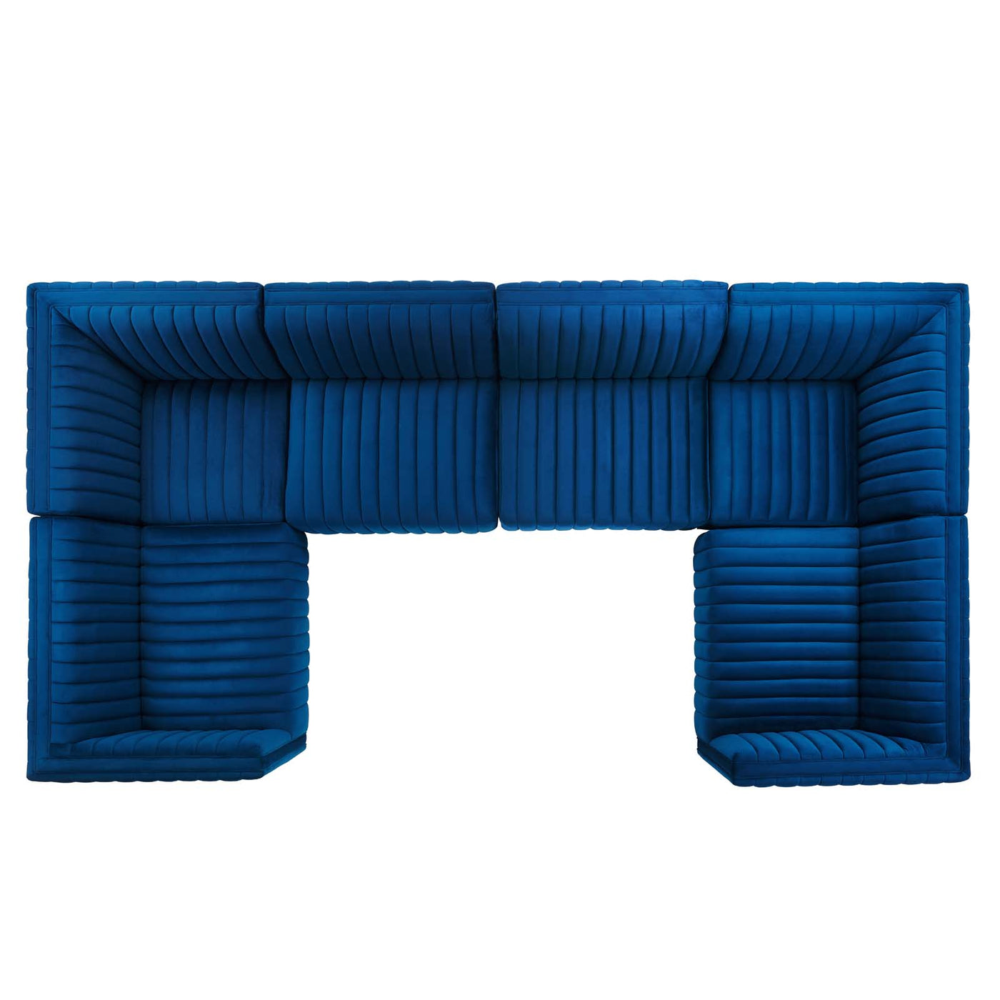 Conjure Channel Tufted Performance Velvet 6-Piece U-Shaped Sectional