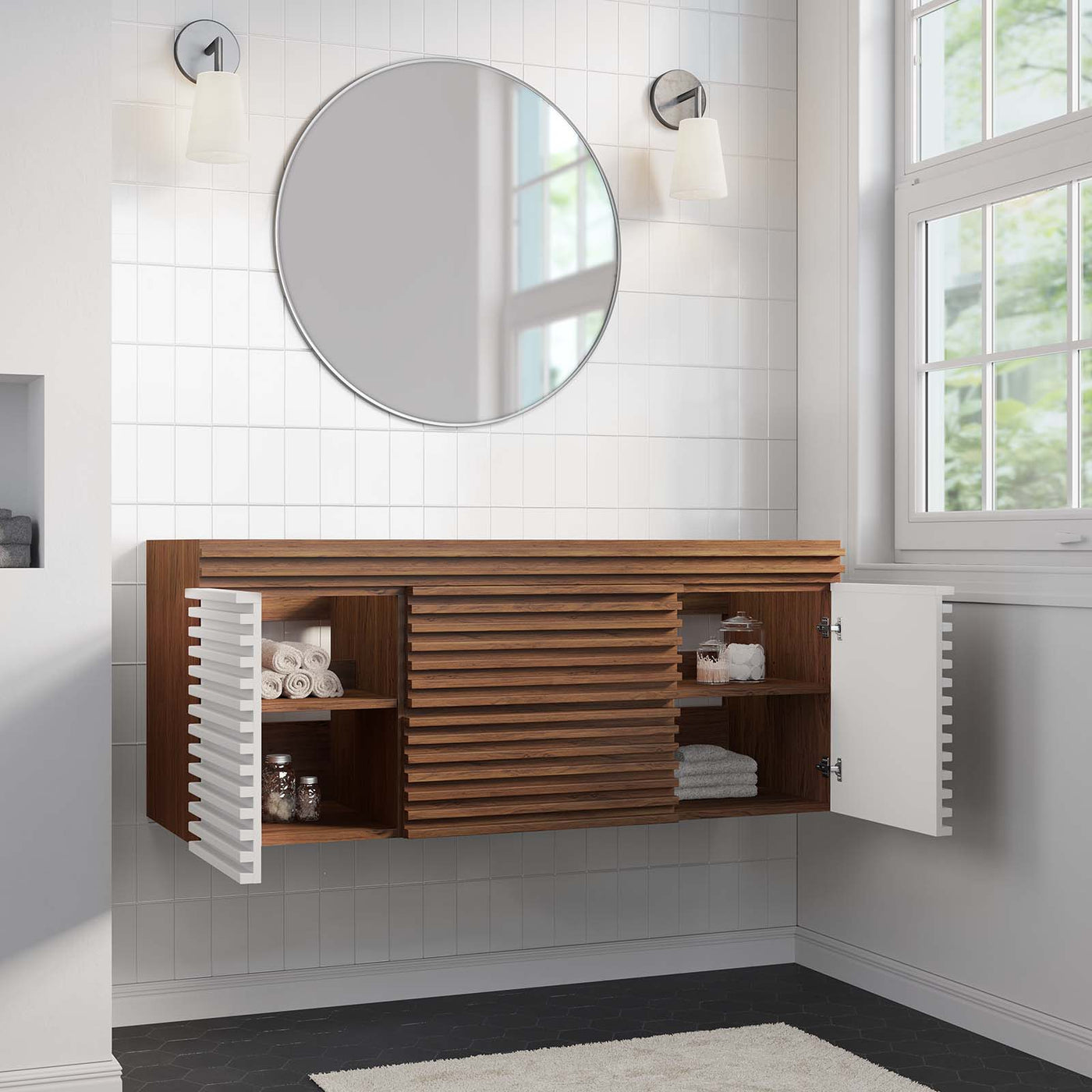 Render 48" Single Sink Compatible (Not Included) Bathroom Vanity Cabinet