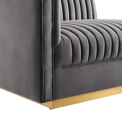 Sanguine Channel Tufted Performance Velvet Modular Sectional Sofa Left-Arm Chair