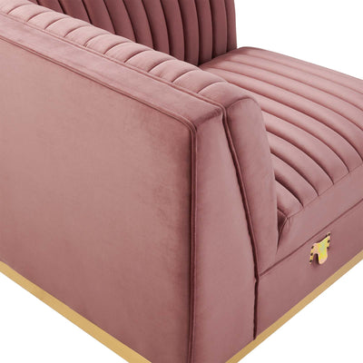 Sanguine Channel Tufted Performance Velvet Modular Sectional Sofa Left Corner Chair