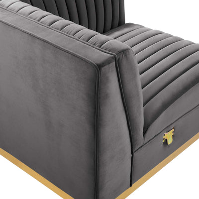 Sanguine Channel Tufted Performance Velvet Modular Sectional Sofa Right Corner Chair