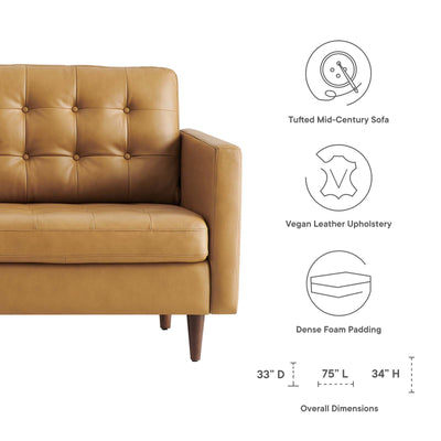 Exalt Tufted Vegan Leather Sofa