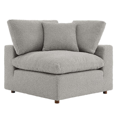 Commix Down Filled Overstuffed Boucle Fabric Corner Chair