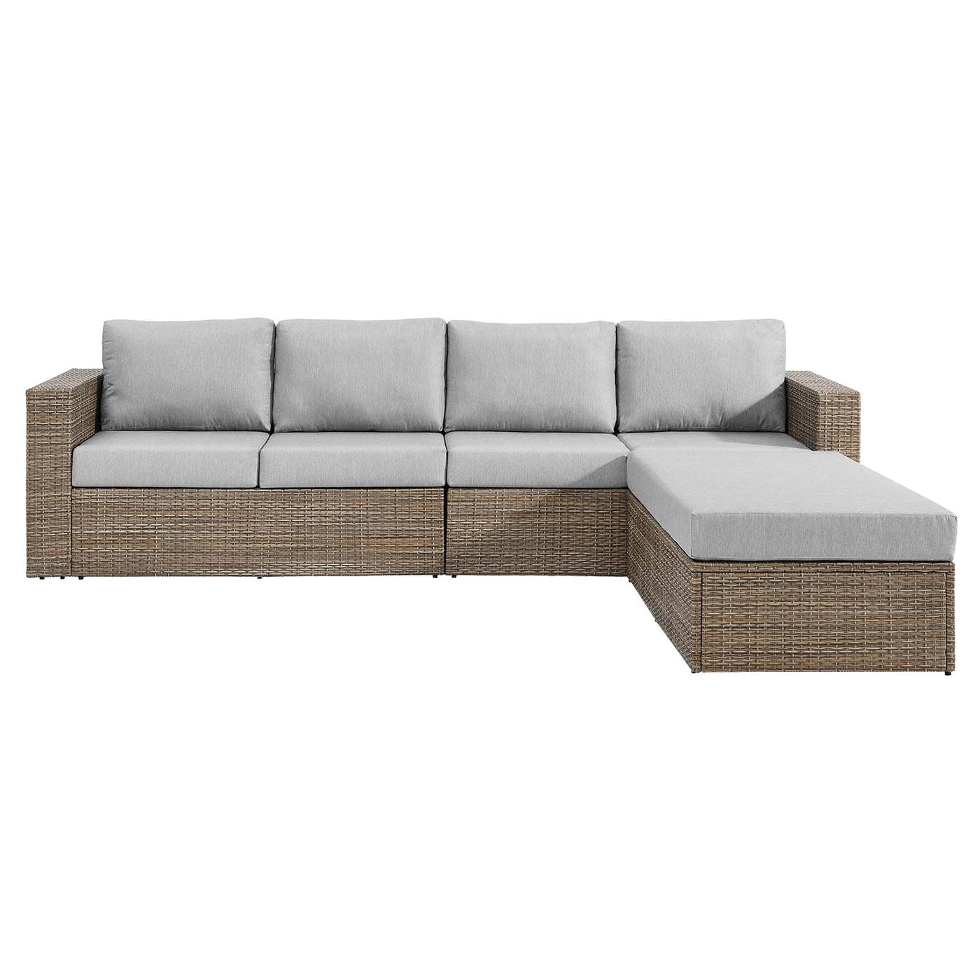 Convene Outdoor Patio Outdoor Patio Sectional Sofa and Ottoman Set
