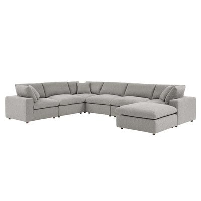 Commix Down Filled Overstuffed Boucle 7-Piece Sectional Sofa