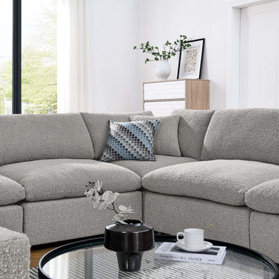 Commix Down Filled Overstuffed Boucle Fabric 8-Piece Sectional Sofa