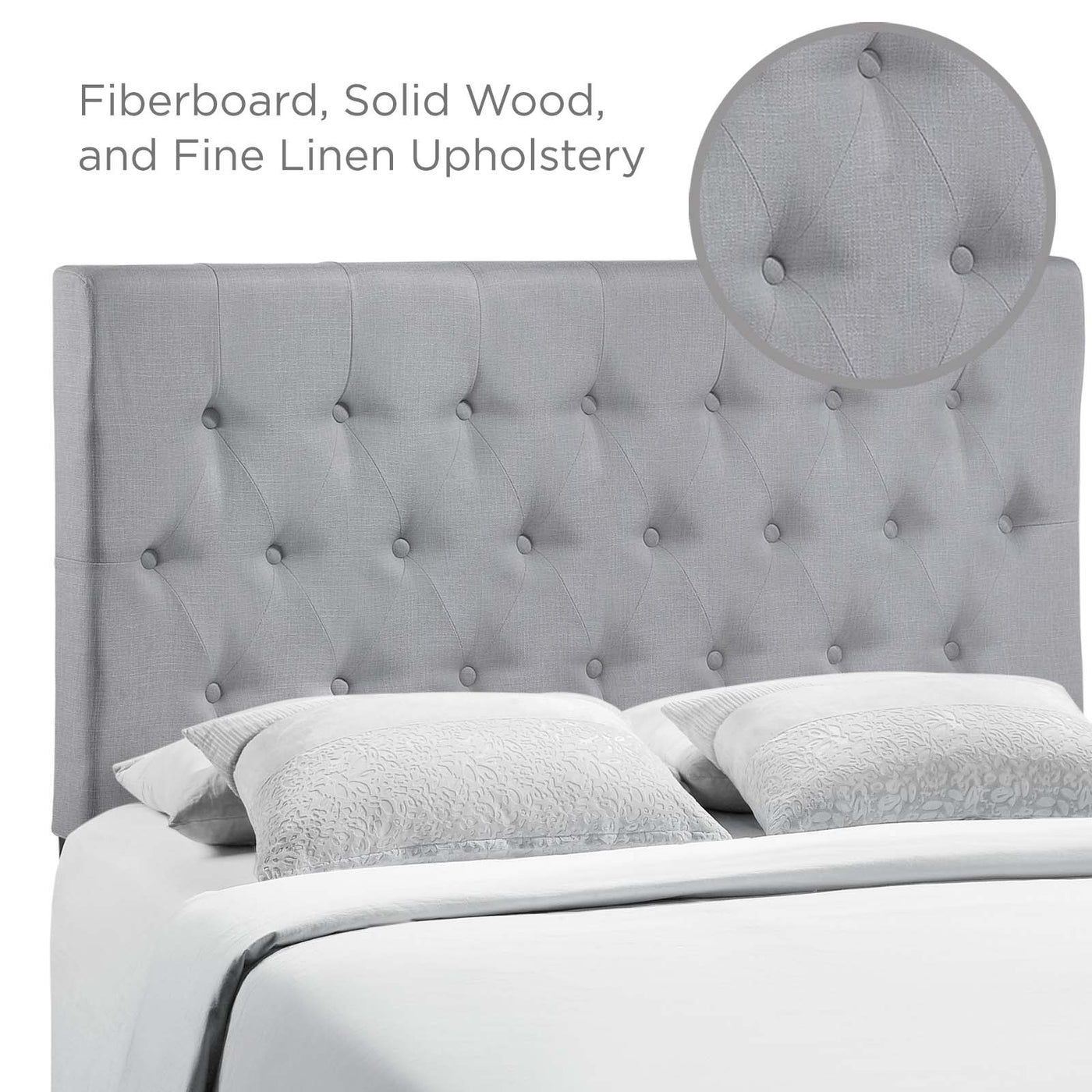Clique King Upholstered Fabric Headboard