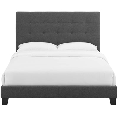Melanie Twin Tufted Button Upholstered Fabric Platform Bed