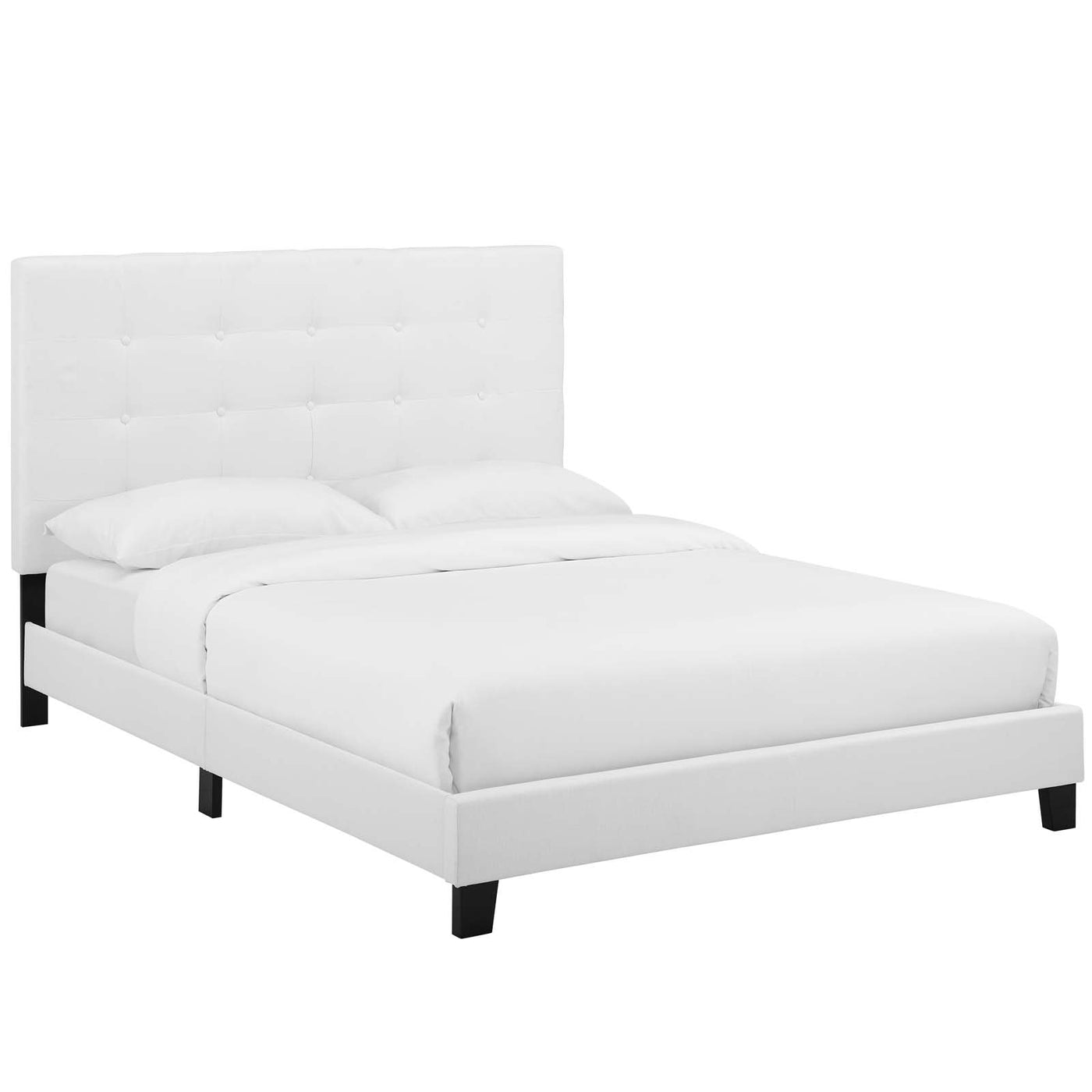 Melanie Full Tufted Button Upholstered Fabric Platform Bed