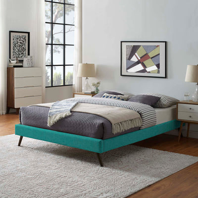 Loryn King Fabric Bed Frame with Round Splayed Legs