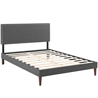 Macie Queen Fabric Platform Bed with Squared Tapered Legs