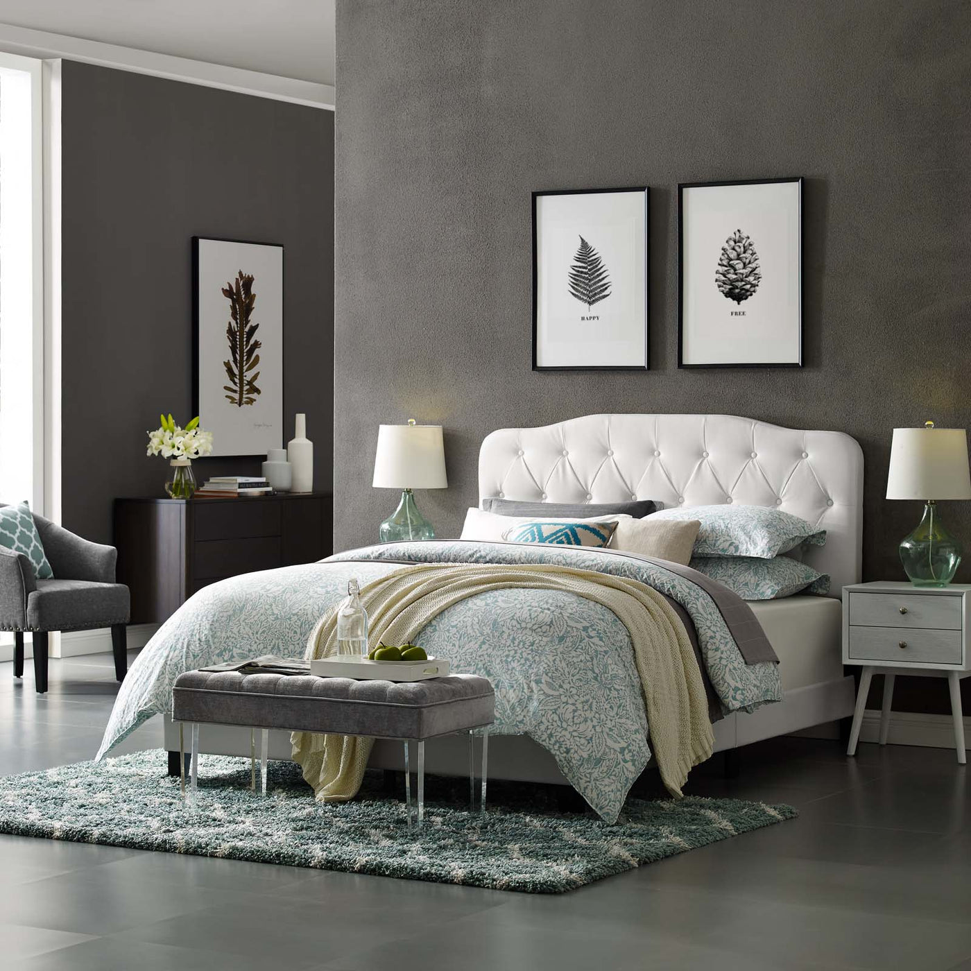 Amelia Twin Faux Leather Bed