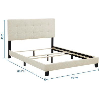 Amira King Upholstered Fabric Bed