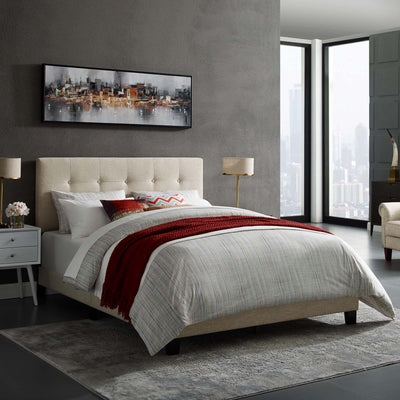 Amira King Upholstered Fabric Bed