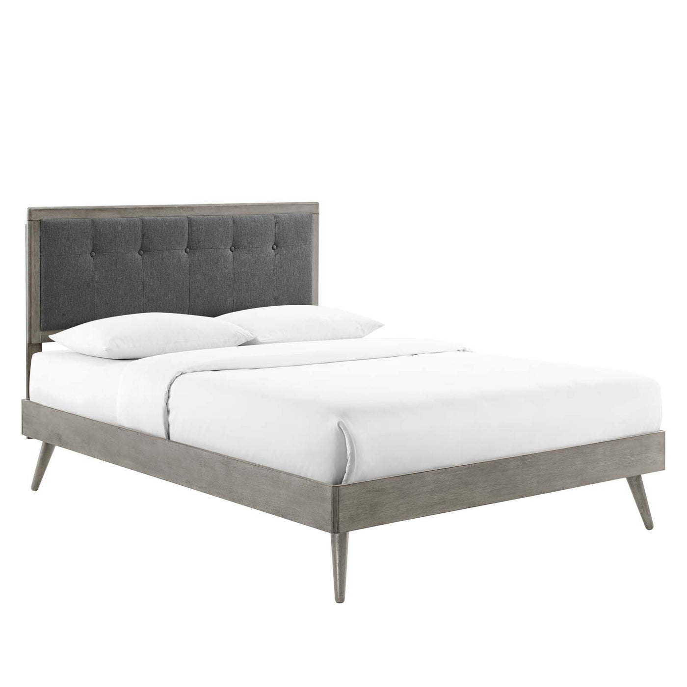 Willow Full Wood Platform Bed With Splayed Legs