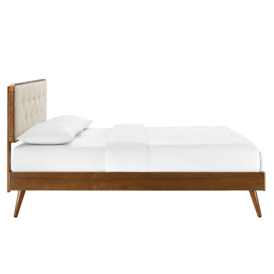 Bridgette Full Wood Platform Bed With Splayed Legs