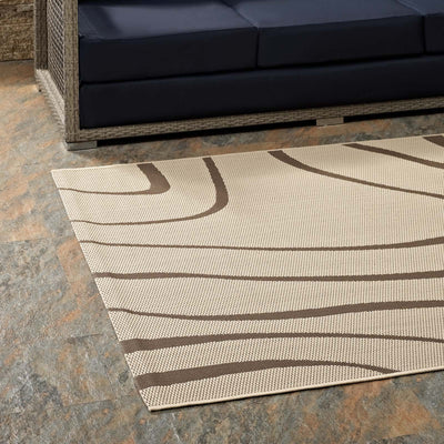Surge Swirl Abstract 8x10 Indoor and Outdoor Area Rug