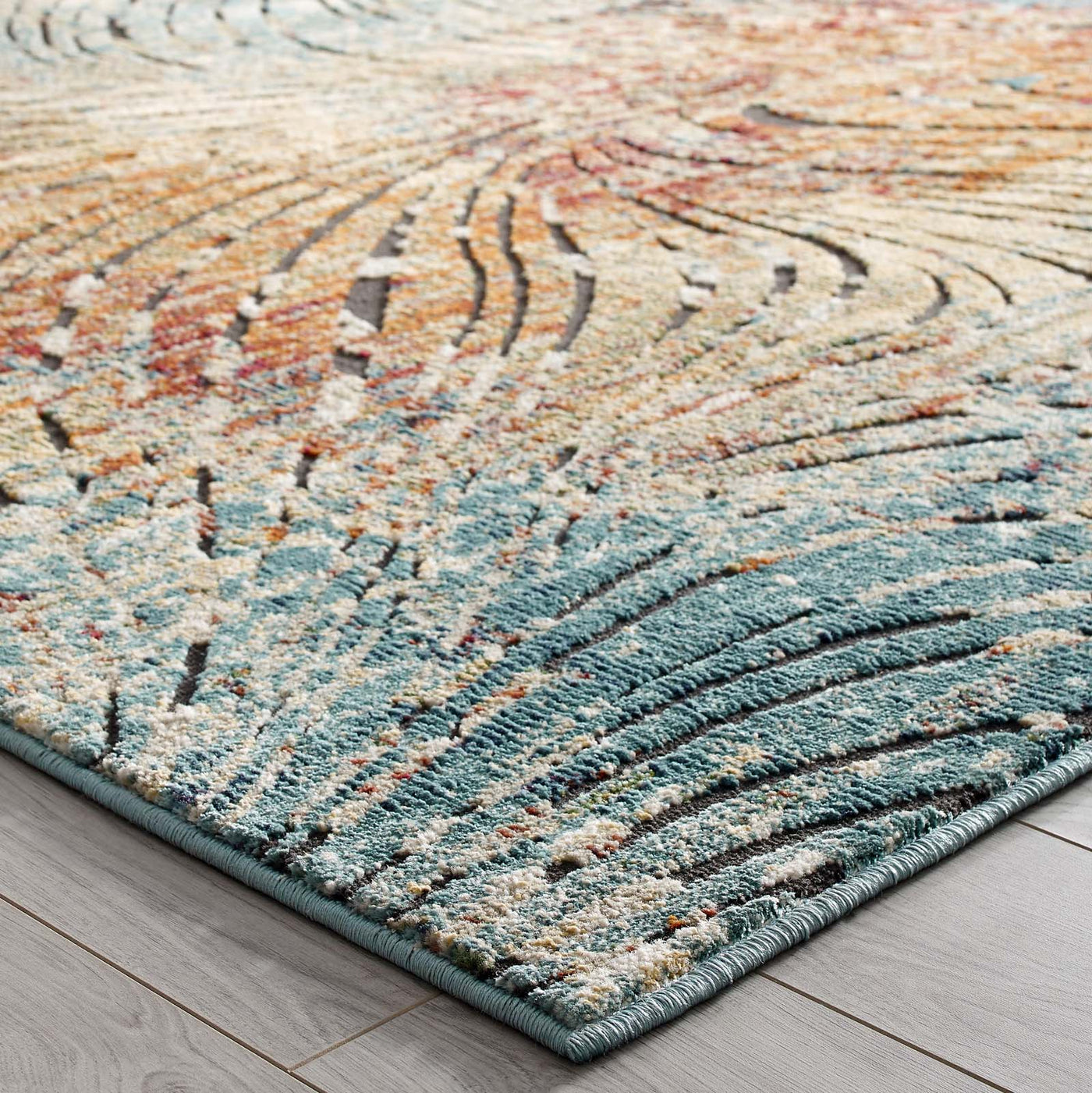 Tribute Ember Contemporary Modern Vintage Mosaic 8x10 Area Rug